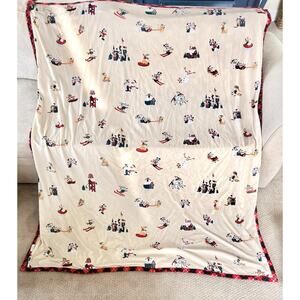 2021 Disney Parks Mickey Mouse Christmas Holiday Fleece Reversible Blanket Throw